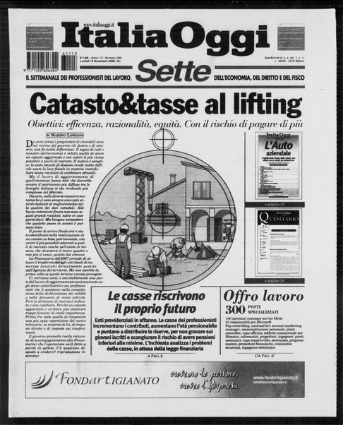 Italia oggi : quotidiano di economia finanza e politica